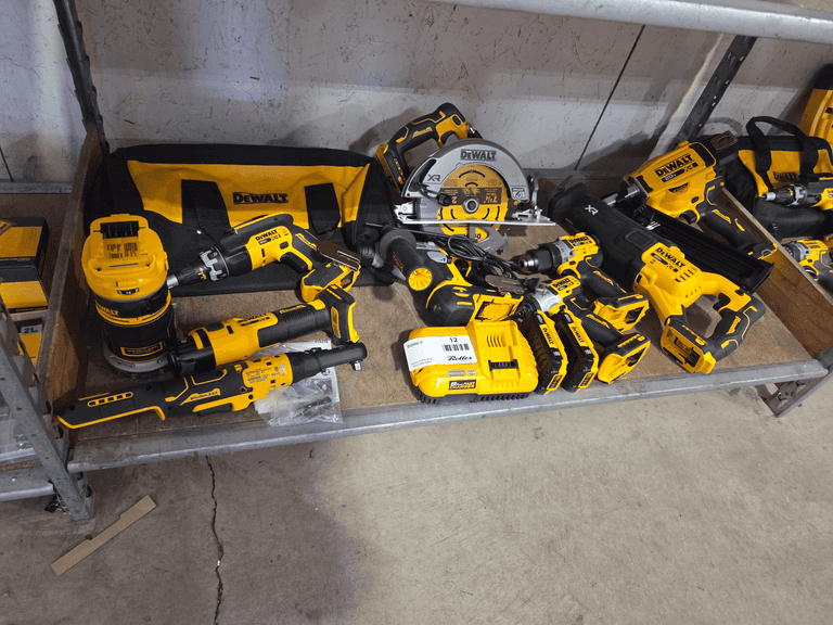 (10) Dewalt 20V Cordless Power Tools with Charger and (2) Batteries