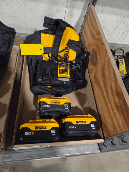 (3) Dewalt 20V 5Ah Lithium Ion Batteries With DCB1104 Charger