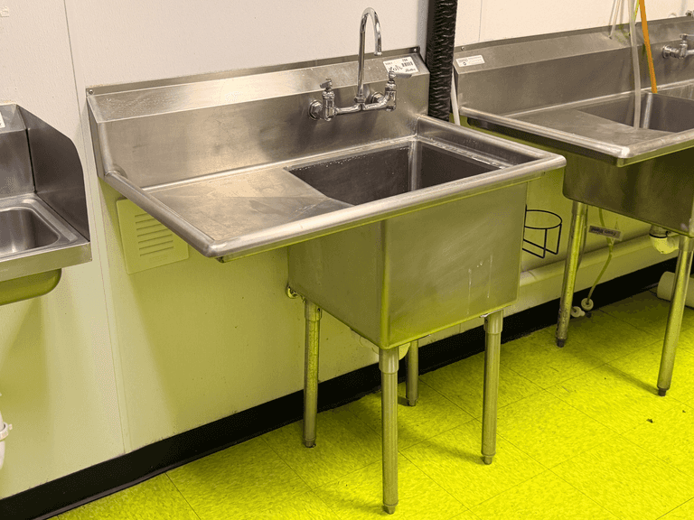 Advance Tabco Single Compartment Stainless Steel Utility Sink with Faucet and Drain, 38in x 24in