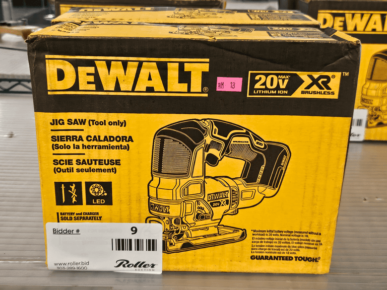 (2) Dewalt DCS334B 20V XR Brushless Jig Saws, Tool Only - Roller Auctions