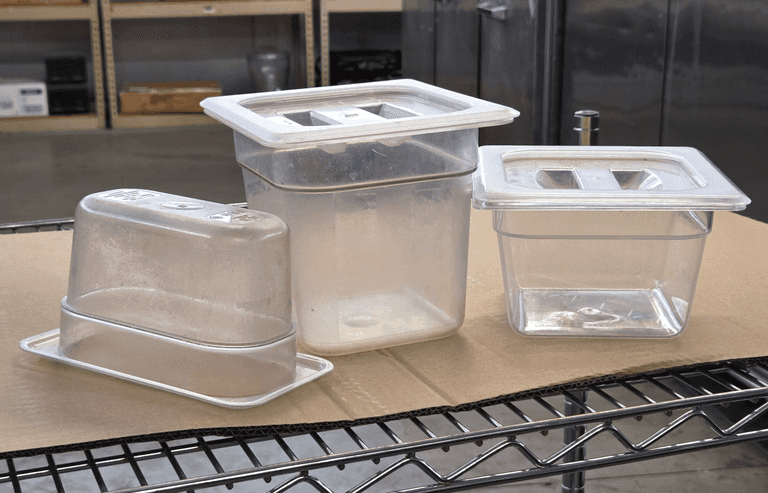 Assorted Plastic Food Pans and Lids