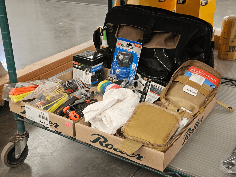 (2) Trays of Tools and First Aid Kit