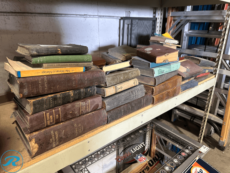 Shelf of Vintage Books