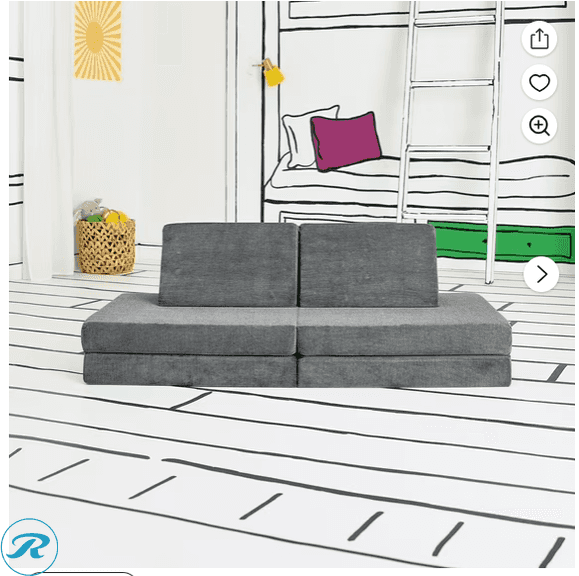 Yourigami: Play Lounger, Fossil Grey- New/ Open Box