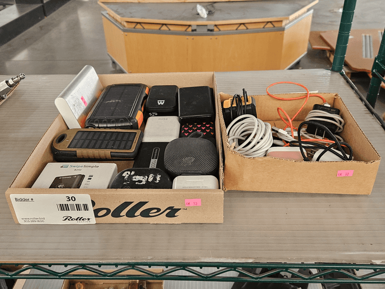 Assorted Power Banks, Chargers, Cables, SwipeSimple B250, Bluetooth Speaker - Roller Auctions