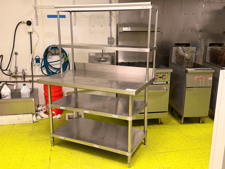 Regency 600DOS1248 Stainless Steel Work Table with Overshelf