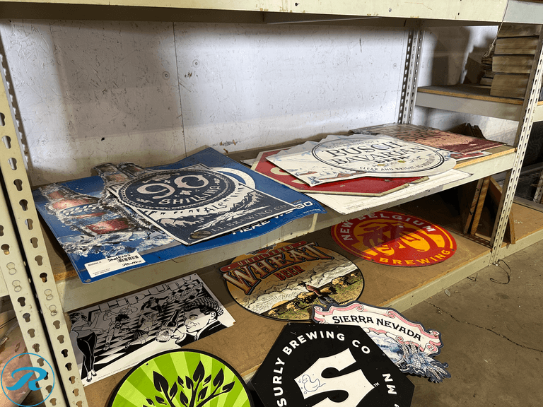 Shelf of Beer Signs