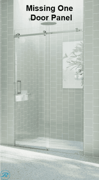 New Missing Parts -Astro 52 in. W x 78 in. H Sliding Frameless Shower Door with Square Hardware in Brushed Nickel with Clear Glass," Missing One Glass Door Panel "