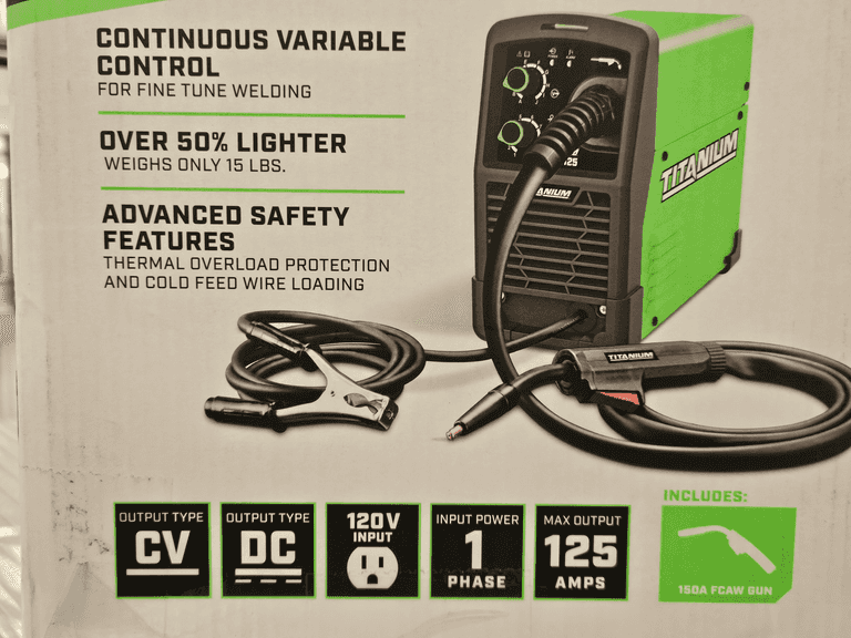 Titanium FLUX125 Wire Feed Welder, Model TI-FLX125, 120V, Flux-Core FCAW - Roller Auctions