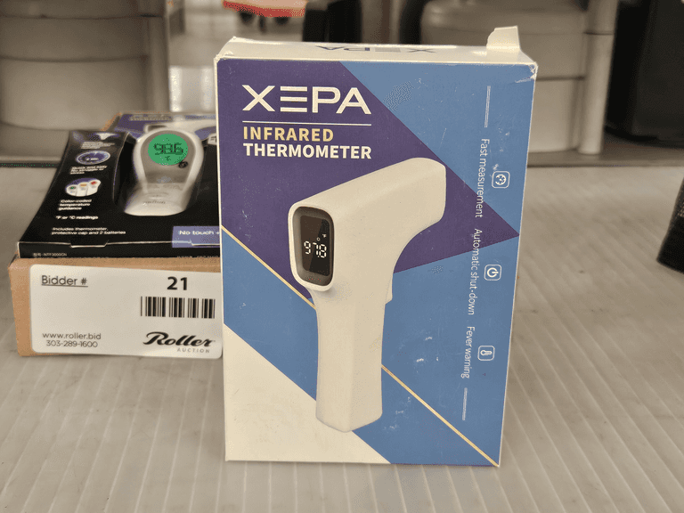 (3) Xepa Infrared Thermometers and (1) Braun NTF 3000 No Touch Forehead Thermometer - Roller Auctions