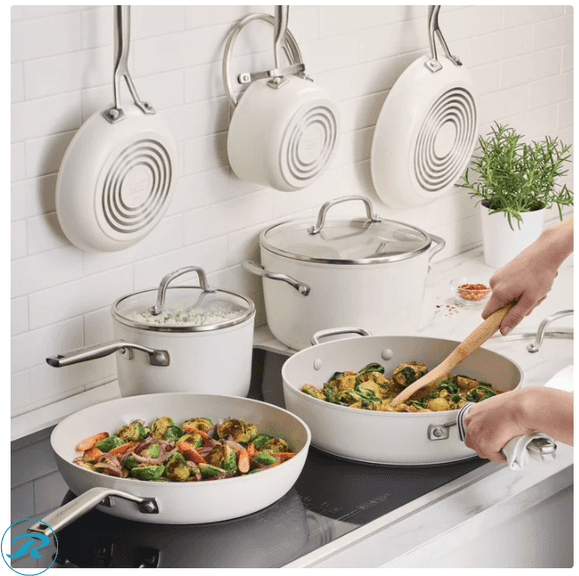 KitchenAid Hard-Anodized Ceramic Induction Cookware Set, 11pc - Light Used/Scratches - Roller Auctions