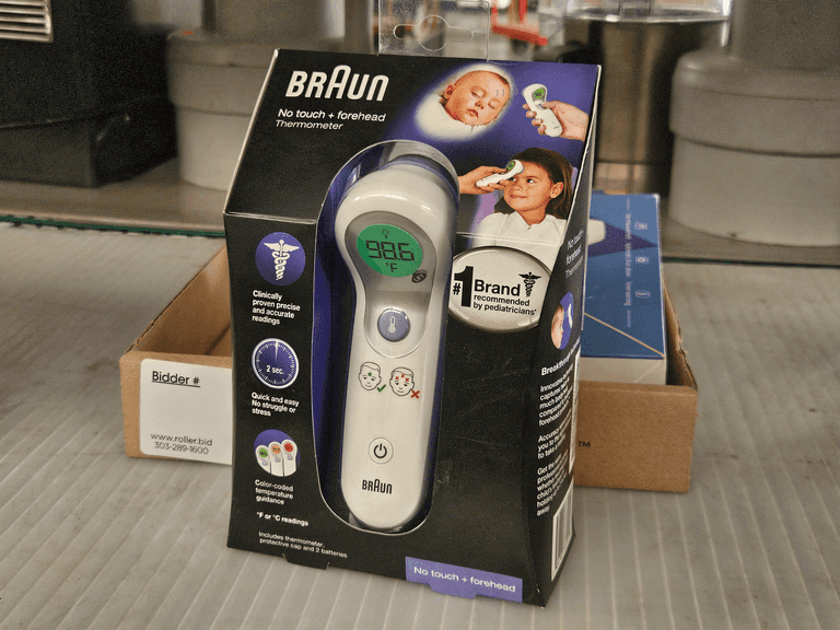 (3) Xepa Infrared Thermometers and (1) Braun NTF 3000 No Touch Forehead Thermometer - Roller Auctions