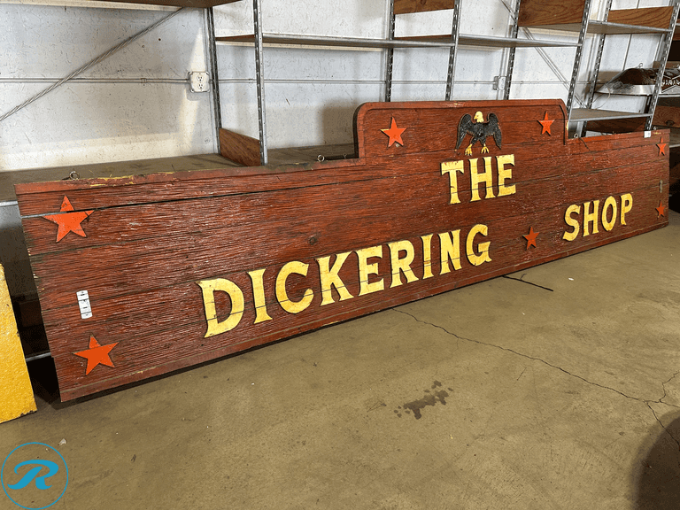 Wooden The Dickering Shop Sign - Roller Auctions