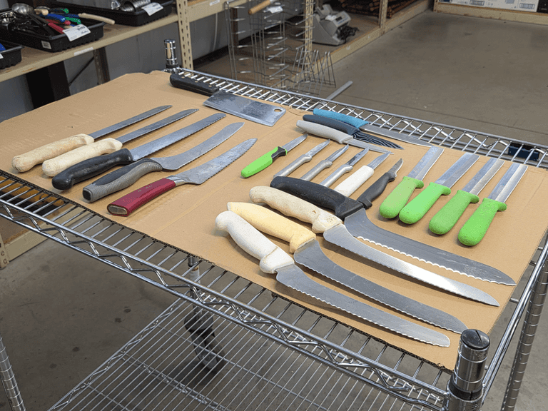 Assorted Kitchen Knives and Cleaver