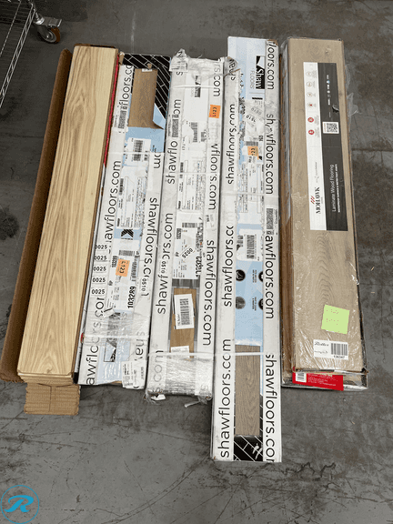 (11 Boxes) Assorted Mohawk, Shaw Laminate Wood Plank Flooring - New/Open Box/Some Damaged
