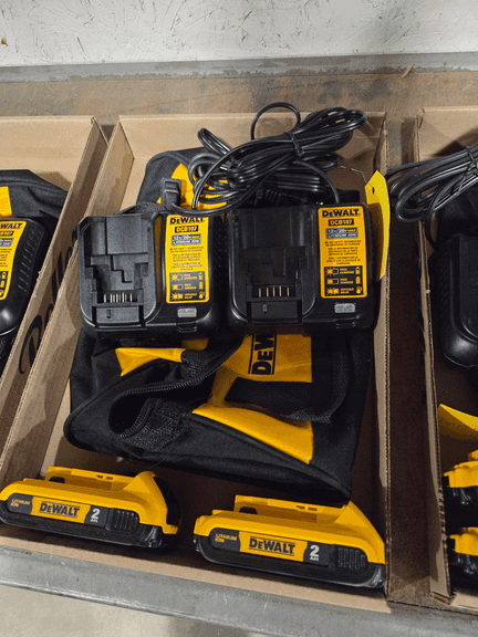 (2) DeWalt DCB107 Chargers With 2Ah Lithium Ion Batteries
