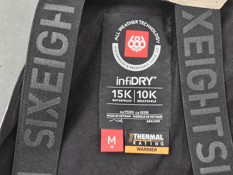 686 INFIDRY Ski Bib Pants, Medium, Tan and Black, Waterproof, Breathable - Roller Auctions