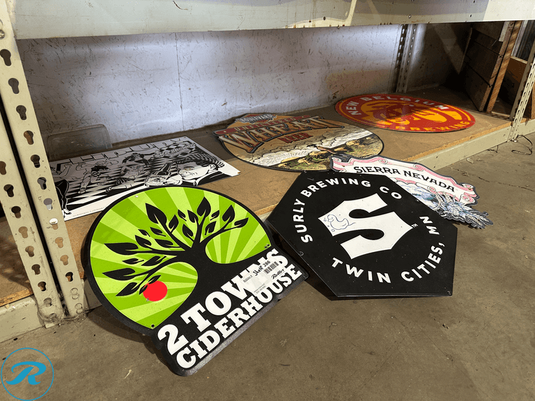 Shelf of Beer Signs