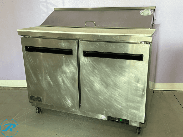 Arctic Air AST48R 2-Door Refrigerated Sandwich Prep with Casters