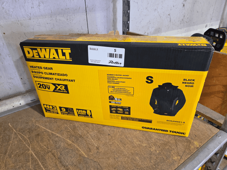 DeWalt DCHJ066C1-S Women's Heated Jacket, Black, Small, 20V XR, Lithium Ion