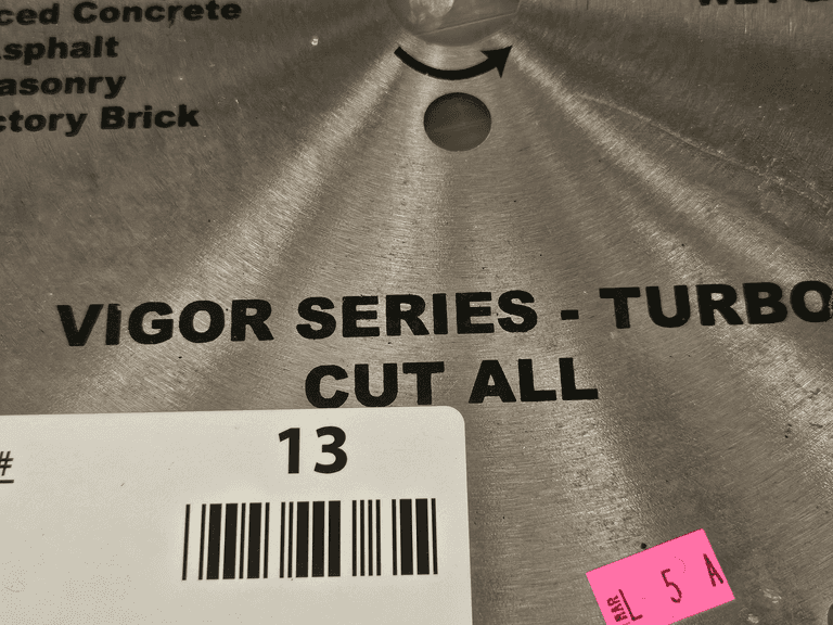 Diamond Speed Vigor Series Turbo Cut All Saw Blade - Roller Auctions
