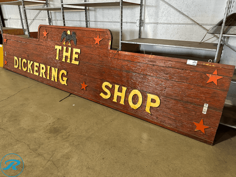 Wooden The Dickering Shop Sign