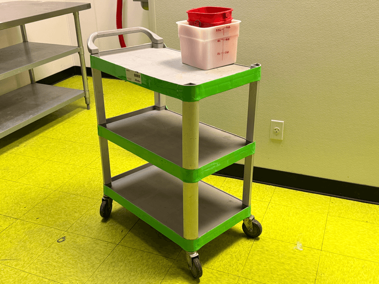 Rubbermaid Utility Cart, Three-Shelf, Gray Plastic, Swivel Casters