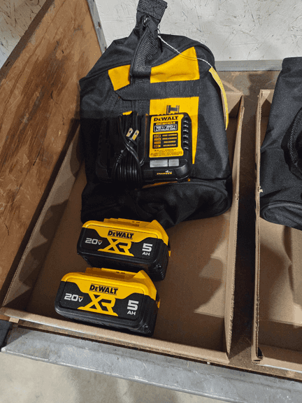 (2) Dewalt XR 20V 5Ah Lithium-Ion Batteries With DCB1104 Charger