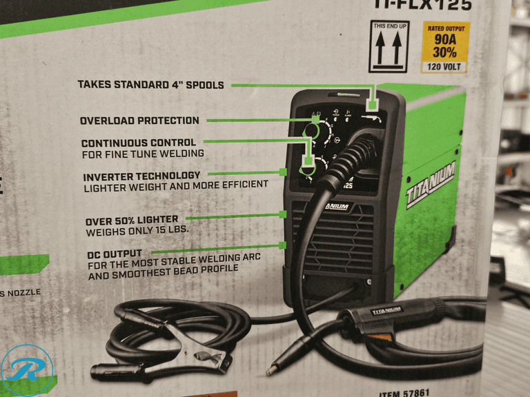 Titanium FLUX125 Wire Feed Welder, Model TI-FLX125, 120V, Flux-Core FCAW - Roller Auctions