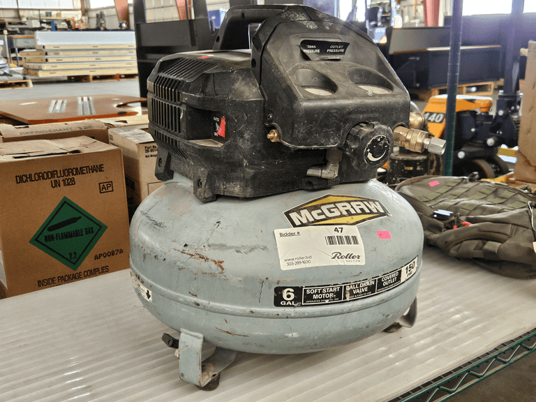 McGraw 274592 Oil Free Portable Air Compressor, 6 Gallon, 150 PSI, 120VAC (Leaks Air From Chuck)