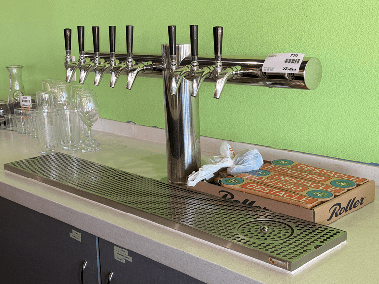 Micro Matic Draft Beer Tower With 8 Faucets, Drip Tray, Tap Handles, And Cleaning Brushes