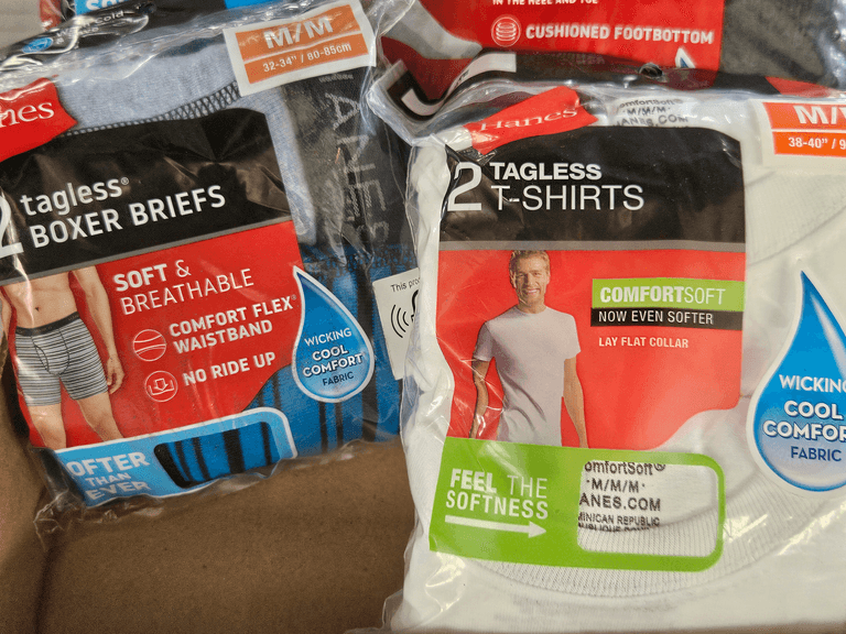 Hanes Tagless Boxer Briefs, Tagless T-Shirts and Cushion Ankle Socks - Roller Auctions
