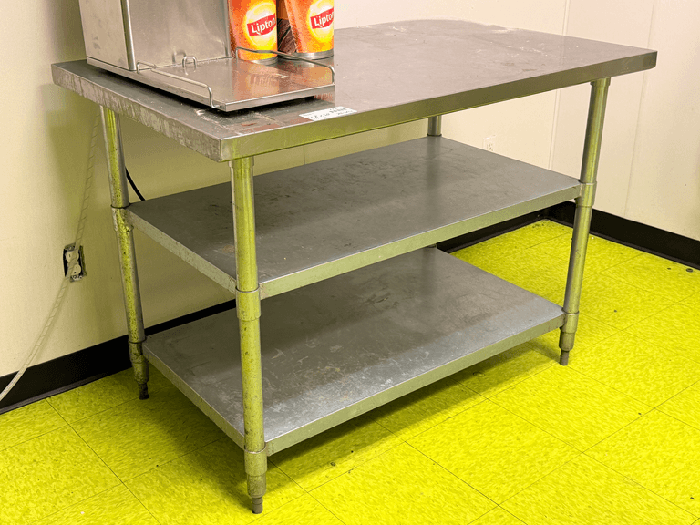 Green World TSW-3048E Stainless Steel Work Table With Undershelves