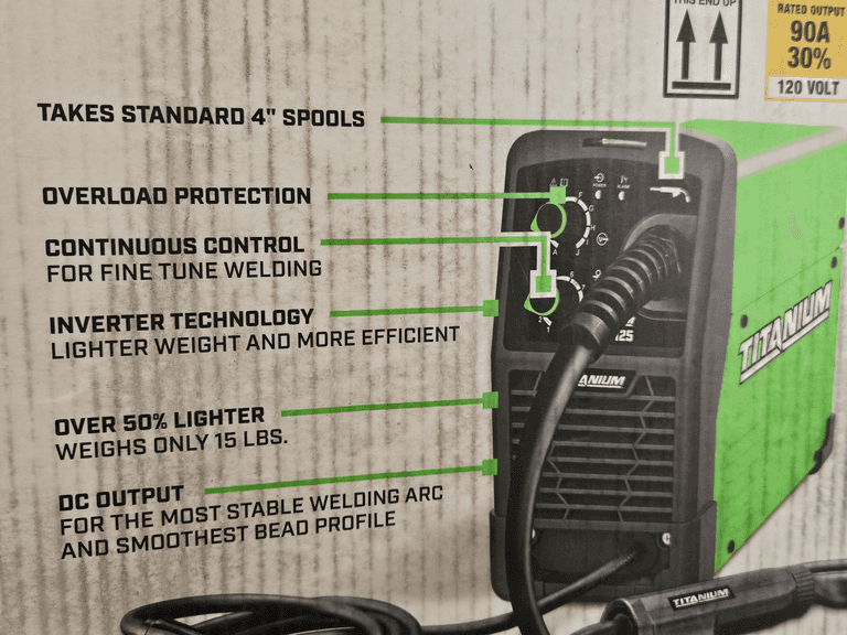 Titanium FLUX125 Wire Feed Welder, Model TI-FLX125, 120V, Flux-Core FCAW - Roller Auctions