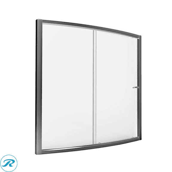 New- American Standard Saver Silver Shine 57-in to 59-in W x 57.5-in H Framed Sliding Soft Close Bathtub Door