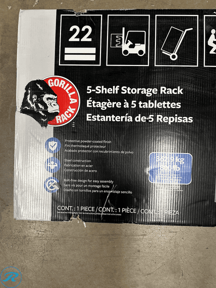 Gorilla Rack Z-Beam 5-shelf Steel Storage Rack, 48“ x 24“ x 72" - New/Opened Box - Roller Auctions
