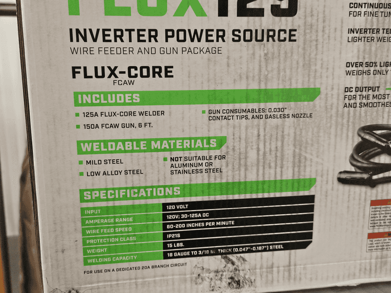 Titanium FLUX125 Wire Feed Welder, Model TI-FLX125, 120V, Flux-Core FCAW - Roller Auctions