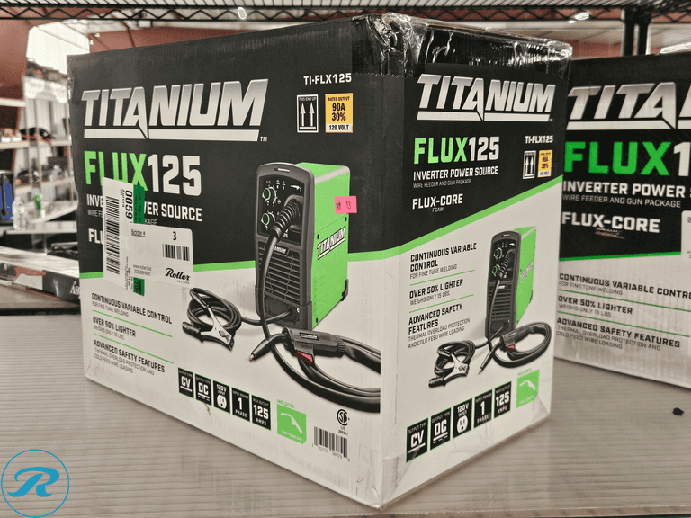 Titanium FLUX125 Wire Feed Welder, Model TI-FLX125, 120V, Flux-Core FCAW