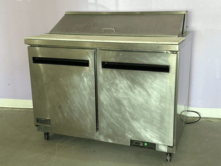 Arctic Air AST48R 2-Door Refrigerated Sandwich Prep with Casters
