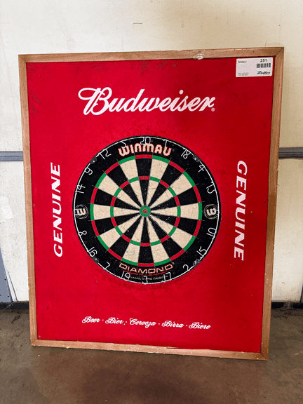 Winmau Diamond Plus Dart Board Mounted on Budweiser Backboard - Roller Auctions