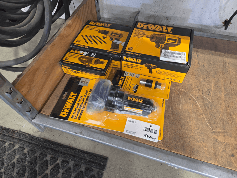 Dewalt DWMT70773 Impact Wrench, DWMT70785 Air Chisel Hammer, DWMT70783 Straight Die Grinder, Quick Connector and Inline Filter