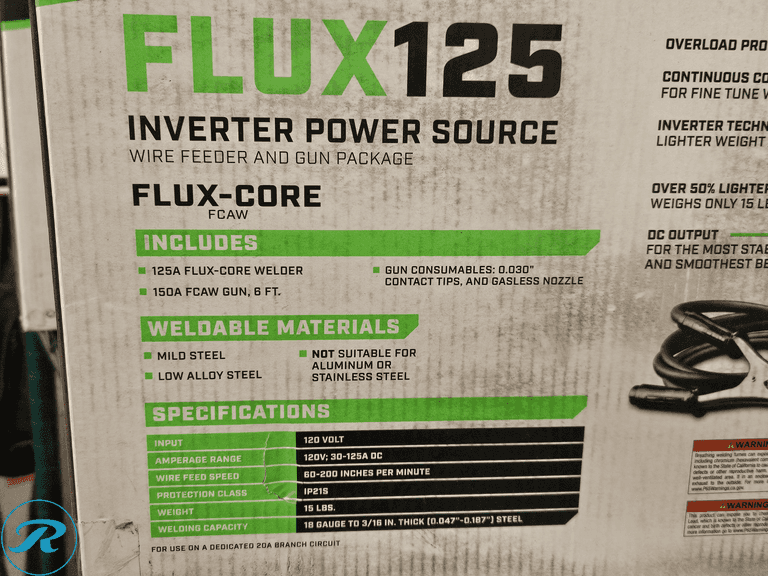 Titanium FLUX125 Wire Feed Welder, Model TI-FLX125, 120V, Flux-Core FCAW - Roller Auctions