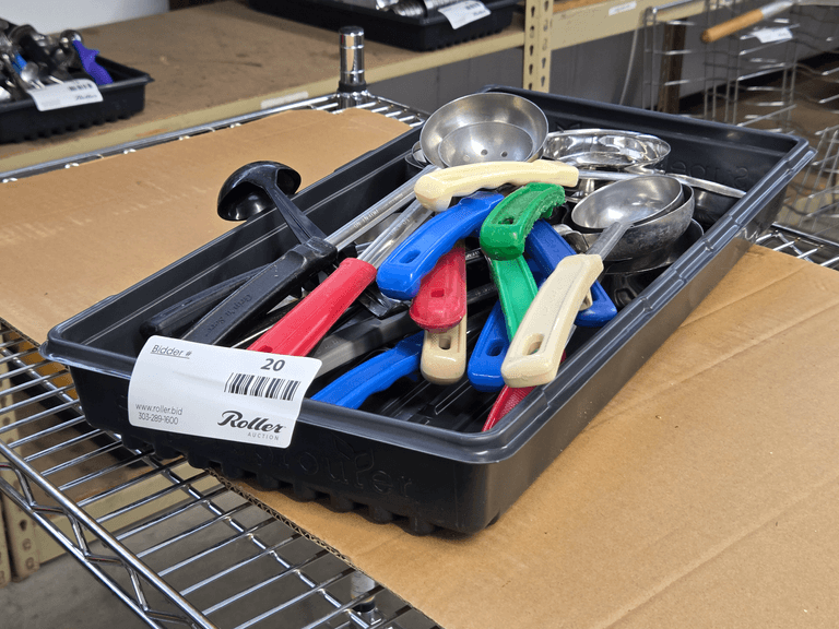 Tray of Ladles and Portion Scoops