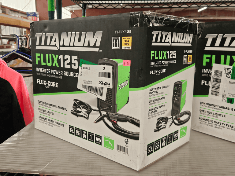 Titanium FLUX125 Wire Feed Welder, Model TI-FLX125, 120V, Flux-Core FCAW