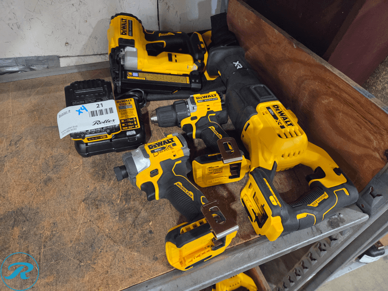 (4) Dewalt 20V Cordless Power Tools with Charger and Battery