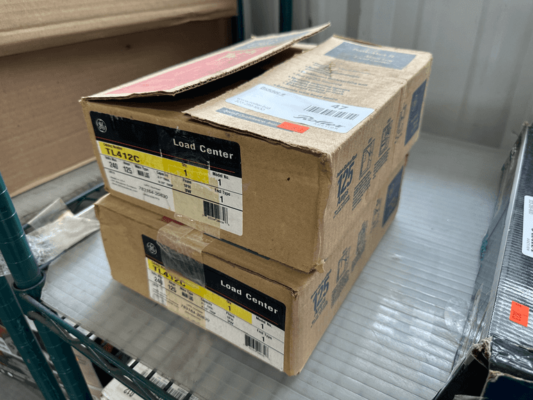 (2) GE TL412C Load Center, 240V, 125A, Main Lug, 1PH, 3W