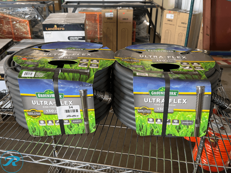 (2) GroundWork Ultra-Flex Kink-Free Hose, 130 Ft, 5/8 In. Diameter