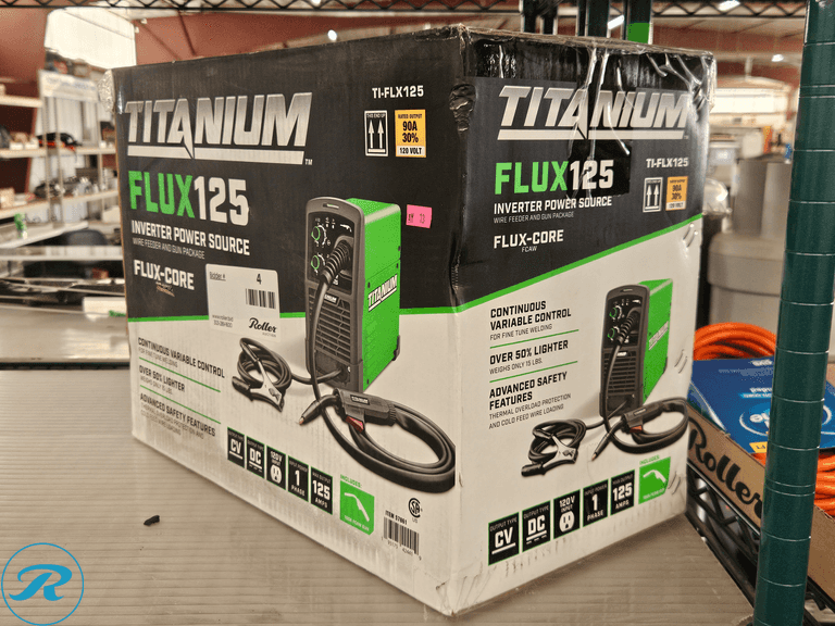 Titanium FLUX125 Wire Feed Welder, Model TI-FLX125, 120V, Flux-Core FCAW
