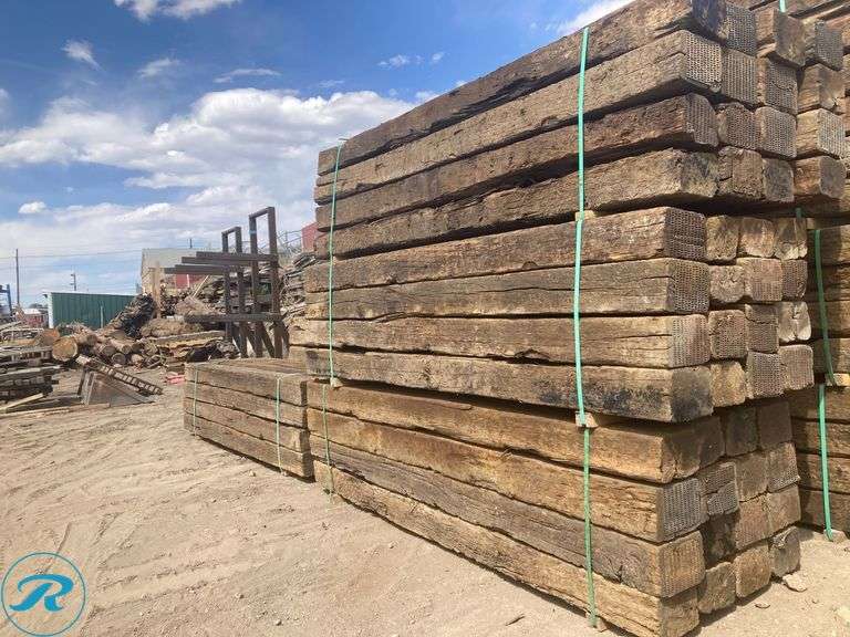 (48) Very Hard To Find Hard Wood Premium Reclaimed Solid Railroad Ties, Hight Quality 9-Ft - Roller Auctions