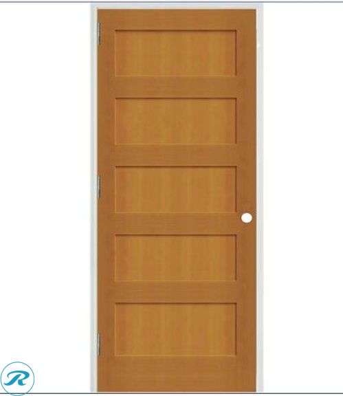 New - Creative Entryways 30-in x 80-in Raw Solid Core 5-panel Reversible/Universal Fir Wood Single Prehung Interior Door